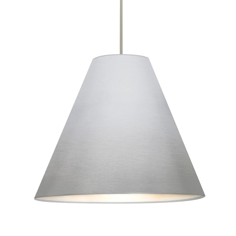 Besa Lighting Dylan 20in 1-Light LED Pendant | Industrial Satin Nickel and Silver Metal | Kitchen Island & Dining Room | Model 1TT-DYLANSL-LED-SN