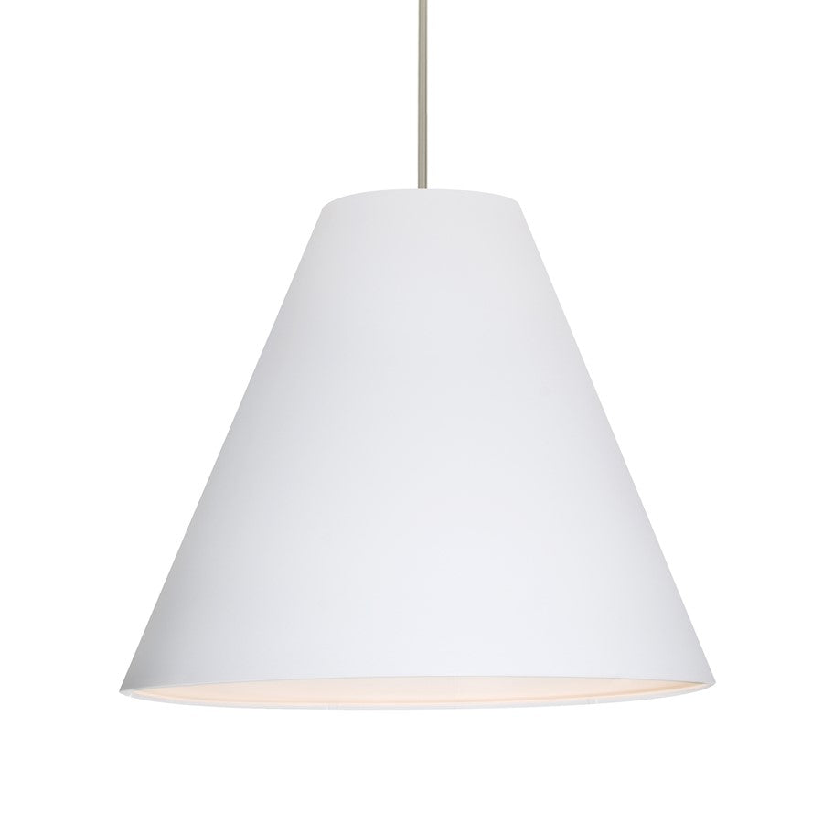 Besa Lighting Dylan 1 Light Stem LED Pendant, NickelWhite - 1TT-DYLANWH-LED-SN