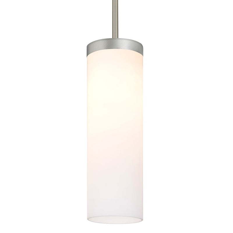 Besa Friz 5in 1-Light LED Pendant | Contemporary Satin Nickel and White Opal Glass | Kitchen Island & Dining Room | Model 1TT-FRIZOG-LED-SN