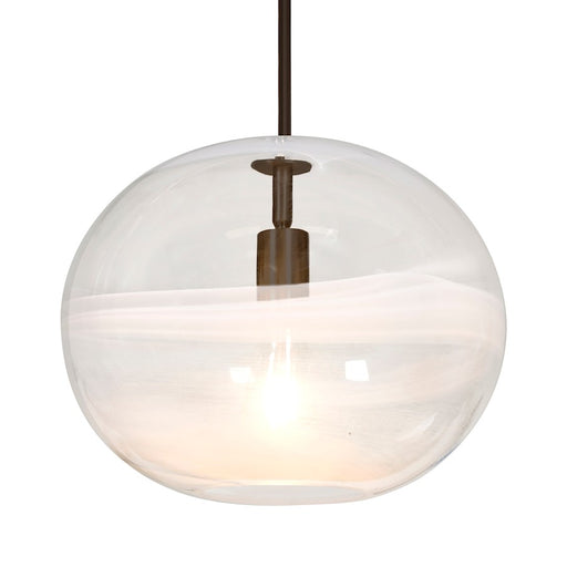 Besa Lighting Geno 1 Light Stem Pendant, Bronze/Clear - 1TT-GENOCL-BR