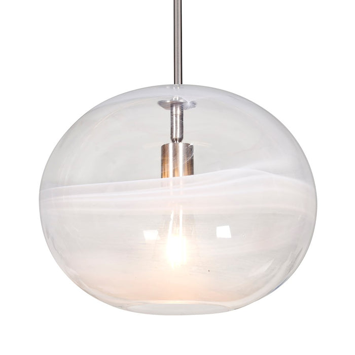 Besa Lighting Geno 1LT LED Stem Pendant, Satin Nickel/Clear - 1TT-GENOCL-EDIL-SN