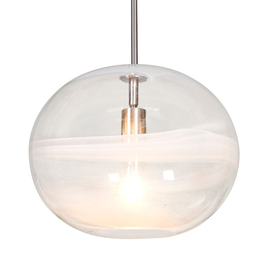 Besa Lighting Geno 1 Light Stem Pendant, Satin Nickel/Clear - 1TT-GENOCL-SN