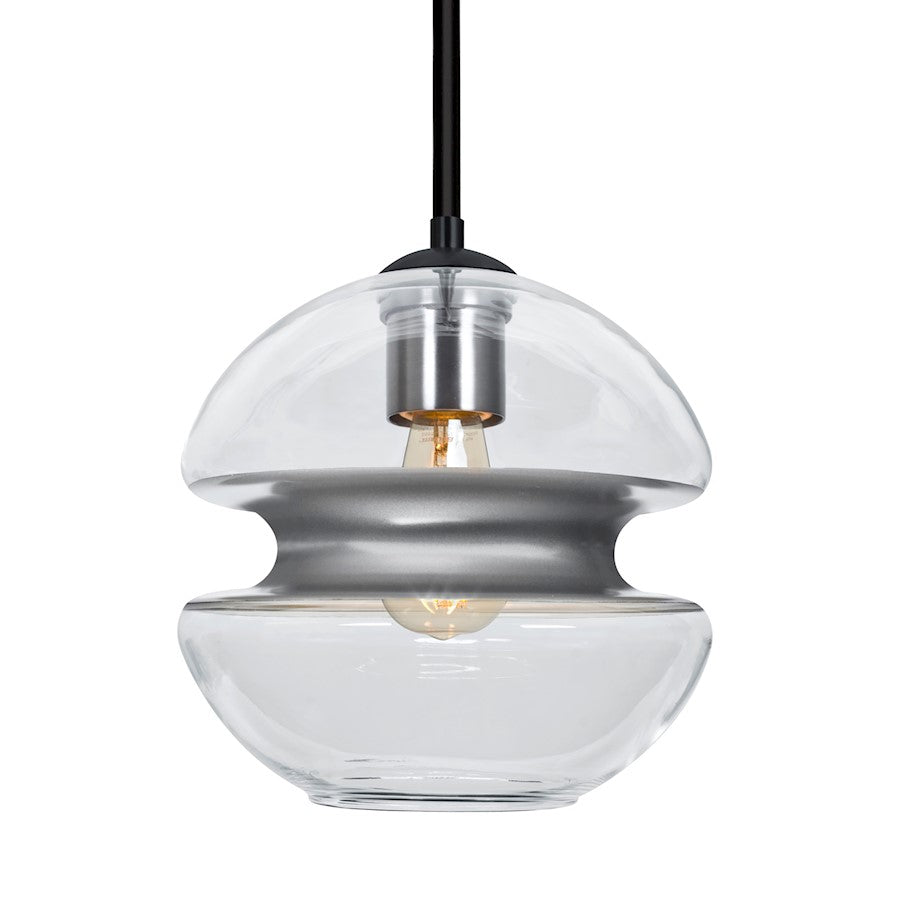 Besa Lighting Hula 8 1LT LED Stem Pendant, Black/Silver - 1TT-HULA8SL-EDIL-BK