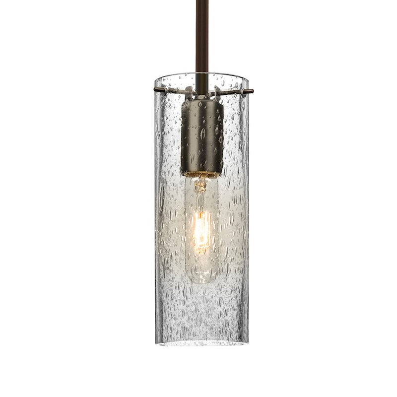 Besa Lighting Juni 10 1-Light Pendant | Transitional Bronze and Clear Glass | Kitchen Island & Dining Room | 3.5 x 10 in | Model 1TT-JUNI10CL-BR