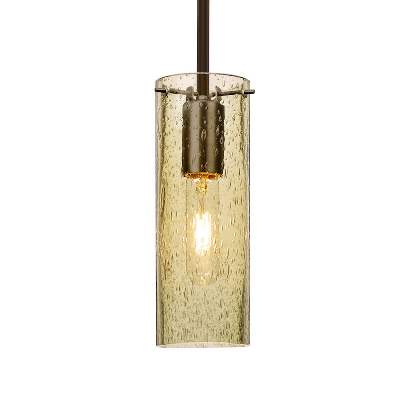 Besa Lighting Juni 10 1-Light Pendant | Transitional Bronze and Gold Glass | Kitchen Island & Dining Room | 3.5 x 10 in | Model 1TT-JUNI10GD-BR