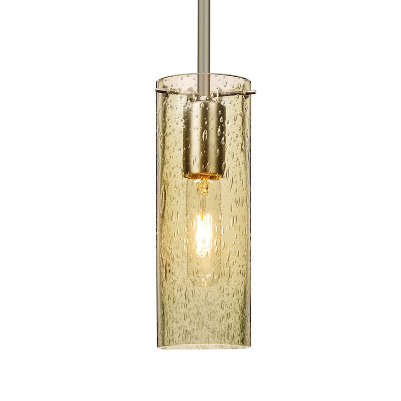 Besa Lighting Juni 10 3.5in 1-Light Pendant | Transitional Satin Nickel and Gold Glass | Kitchen Island & Dining Room | Model 1TT-JUNI10GD-SN