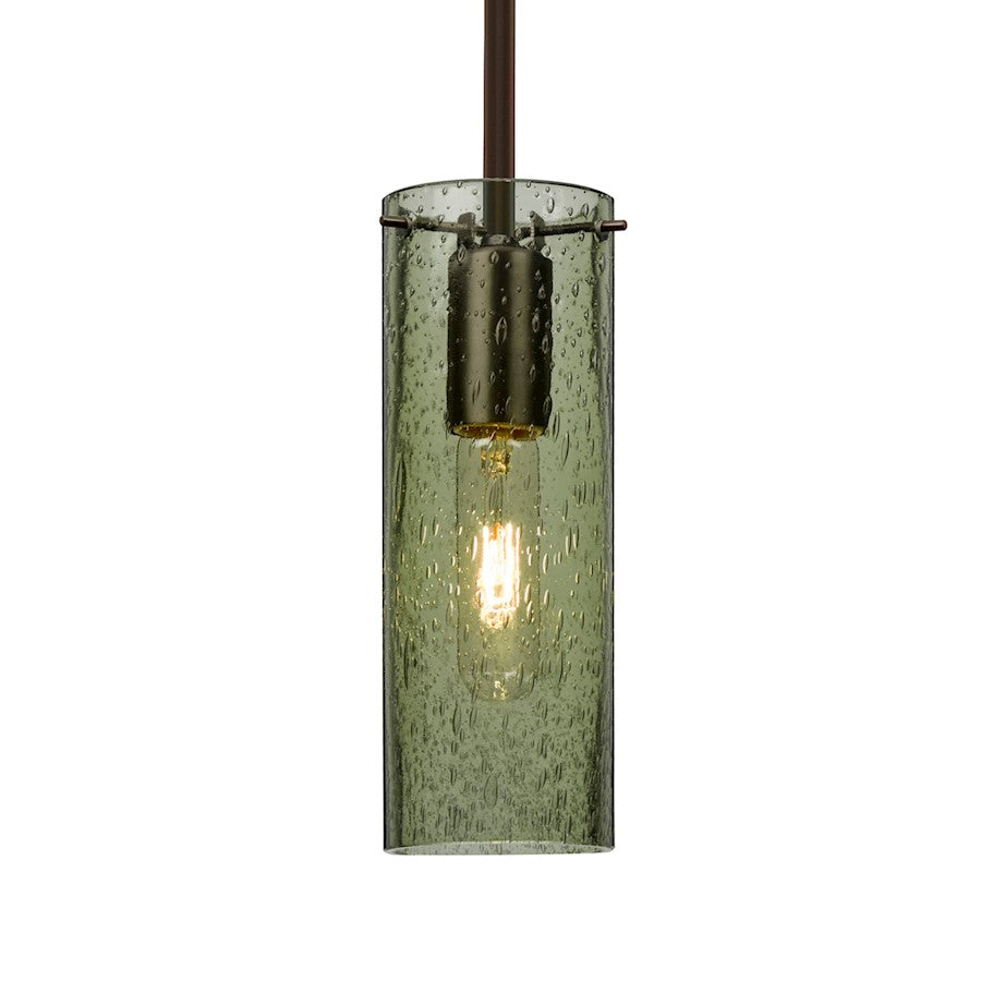 Besa Lighting Juni 10 1 Light Stem Pendant, Bronze/Green - 1TT-JUNI10MS-BR