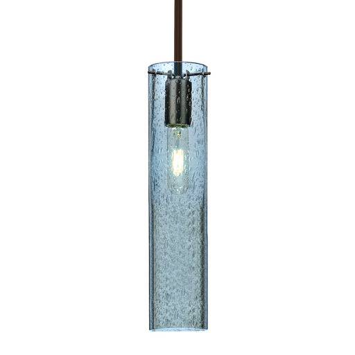 Besa Lighting Juni 16 1 Light Stem Pendant, Bronze/Blue - 1TT-JUNI16BL-BR