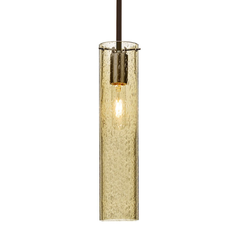 Besa Lighting Juni 16 1-Light Pendant | Transitional Bronze and Gold Glass | Kitchen Island & Dining Room | 3.5 x 16 in | Model 1TT-JUNI16GD-BR