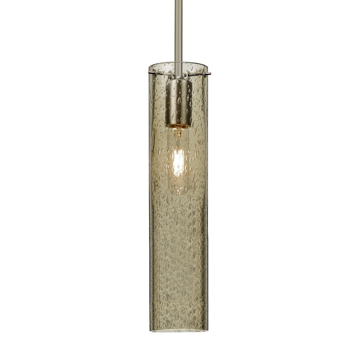 Besa Lighting Juni 16 1 Light Stem Pendant, Satin Nickel/Beige - 1TT-JUNI16LT-SN