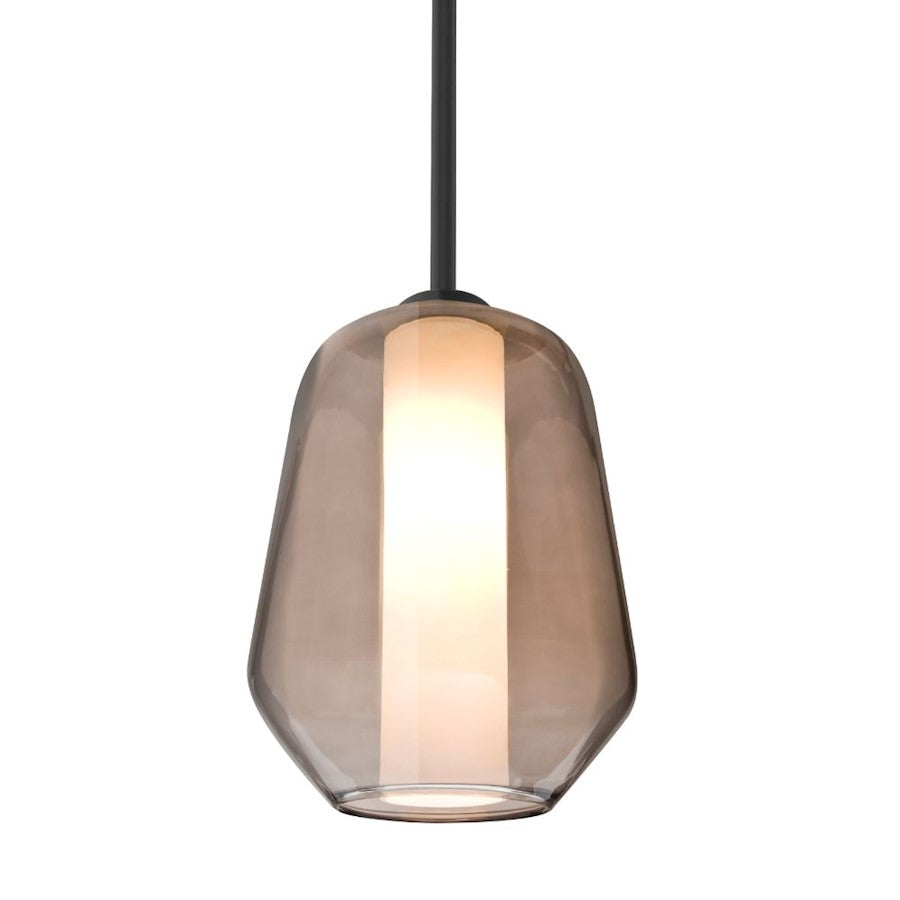 Besa Lighting Link 1 Light Stem Pendant, Black/Gray - 1TT-LINKSM-BK