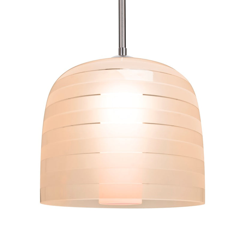 Besa Lighting Mitzi 10 1-Light Pendant | Contemporary Satin Nickel and Pink/Red Glass | Kitchen Island & Dining Room | Model 1TT-MITZI10SA-SN