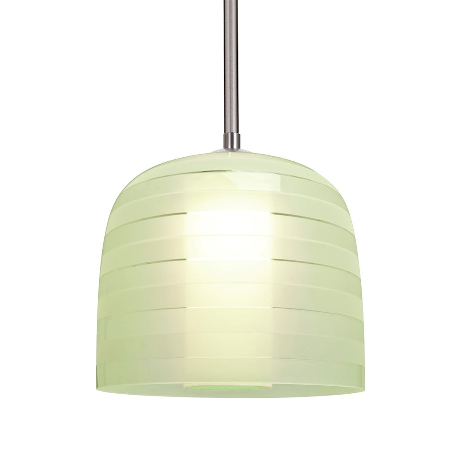 Besa Lighting Mitzi 7 1LT Tele Cord Pendant, Satin NK/Green - 1TT-MITZI7CR-SN