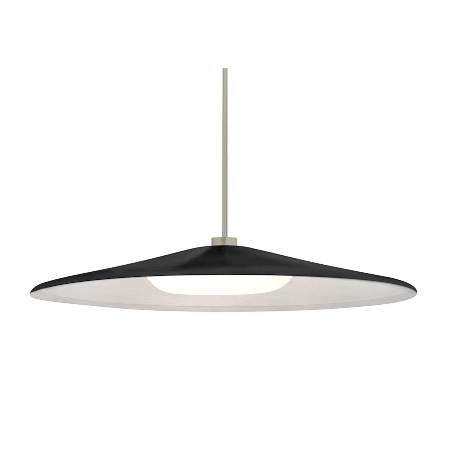 Besa Lighting Swan 1 Light Stem LED Pendant, NickelBlack - 1TT-SWANBK-LED-SN