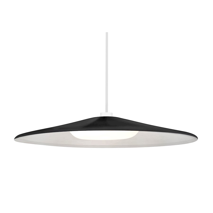 Besa Lighting Swan 1 Light Stem LED Pendant, White/Black - 1TT-SWANBK-LED-WH