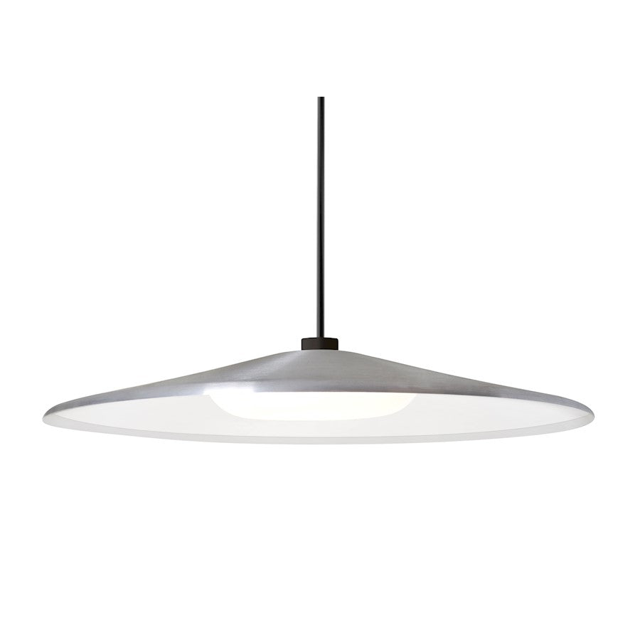 Besa Lighting Swan 1 Light Stem LED Pendant, Black/Silver - 1TT-SWANSL-LED-BK