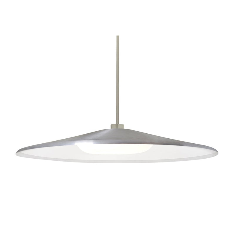 Besa Lighting Swan 24in 1-Light LED Pendant | Satin Nickel and Silver Glass | Kitchen Island & Dining Room | Model 1TT-SWANSL-LED-SN