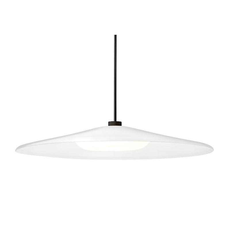 Besa Lighting Swan 24in 1-Light LED Pendant | Farmhouse Modern Black and White Metal Glass | Kitchen Island & Dining Room | Model 1TT-SWANWH-LED-BK