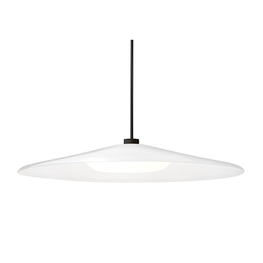 Besa Lighting Swan 1 Light Stem LED Pendant, Black/White - 1TT-SWANWH-LED-BK