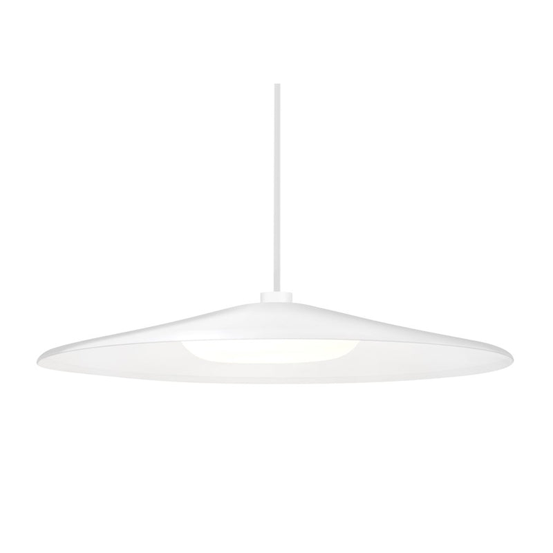 Besa Lighting Swan 24in 1-Light LED Pendant | Farmhouse Modern White and White Metal Glass | Kitchen Island & Dining Room | Model 1TT-SWANWH-LED-WH