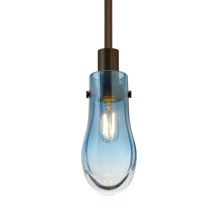 Besa Lighting Wish 1 Light LED Stem Pendant, Bronze/Blue - 1TT-WISHBL-EDIL-BR