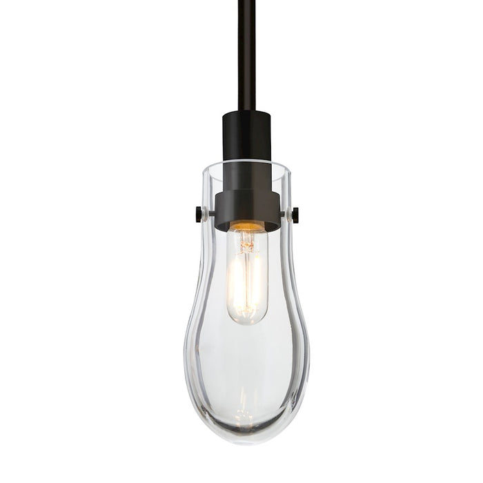 Besa Lighting Wish 1 Light Stem Pendant, Black/Clear - 1TT-WISHCL-BK