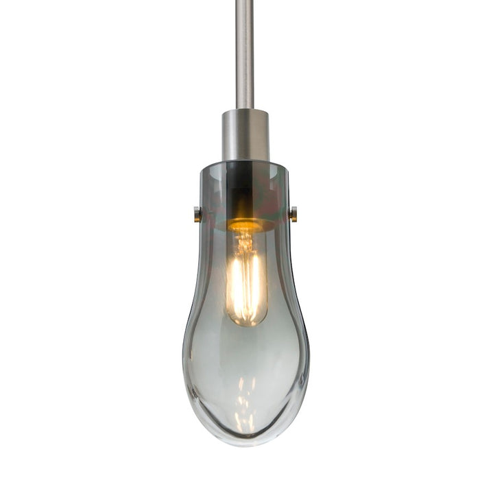 Besa Lighting Wish 1LT LED Stem Pendant, Satin Nickel/Gray - 1TT-WISHSM-EDIL-SN