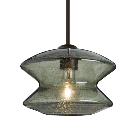 Besa Lighting Zen 1 Light Stem Pendant, Bronze/Green - 1TT-ZENMS-BR