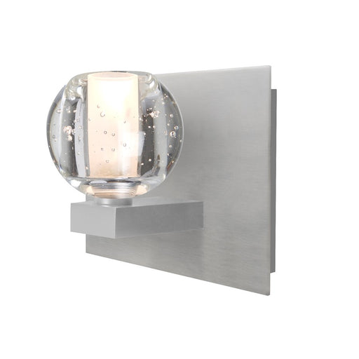 Besa Lighting Boca 3 1-Light Bathroom Vanity | Modern Satin Nickel and Clear Bubble Glass | Bathroom & Powder Room | Model 1WF-BOCABB-SN
