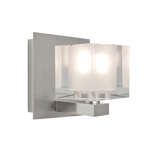 Besa Lighting Bolo 5in 1-Light LED Bathroom Vanity | Modern Satin Nickel and Clear Glass | Bathroom & Powder Room | Model 1WF-BOLOFR-LED-SN
