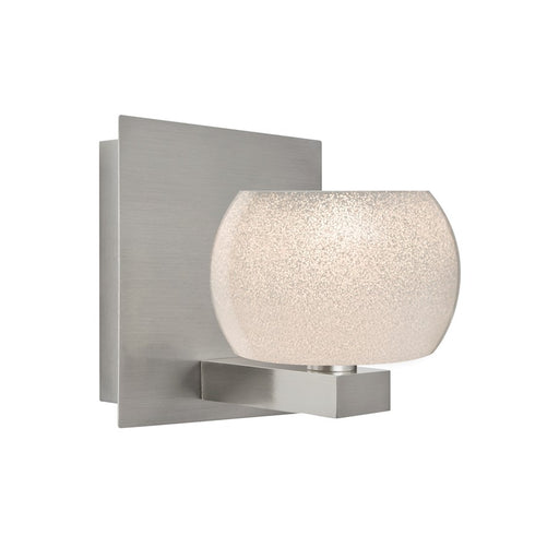 Besa Lighting Keno 5in 1-Light LED Bathroom Vanity | Contemporary Satin Nickel and White Glass | Bathroom Vanity | Model 1WF-KENOWH-LED-SN