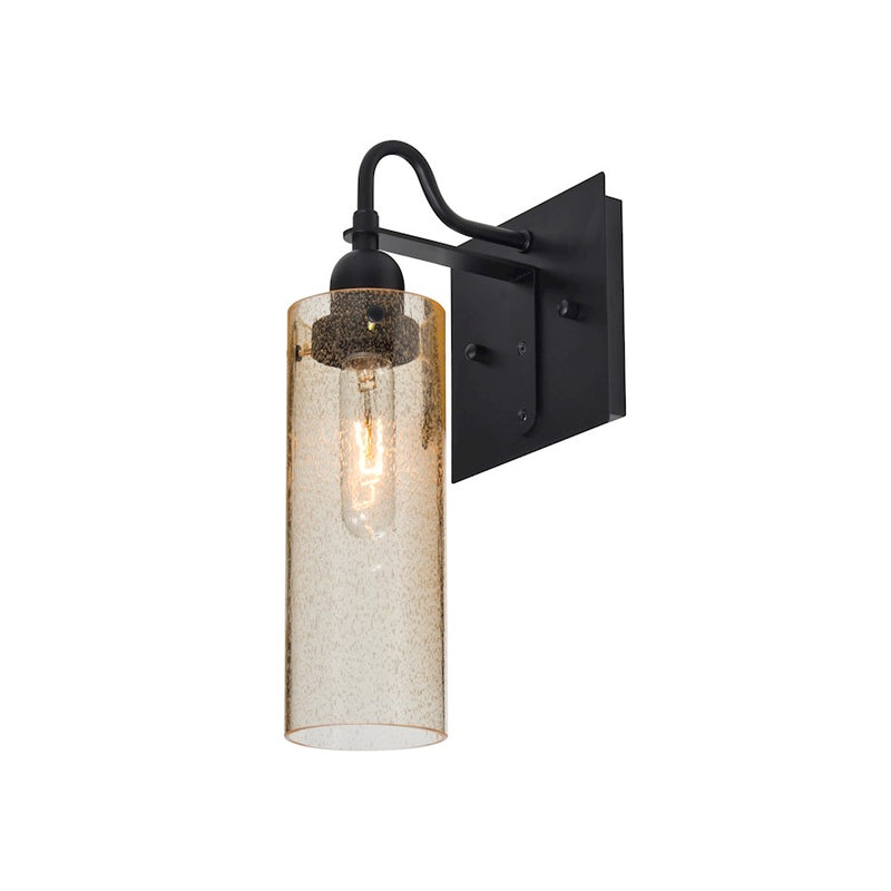 Besa Lighting Juni 10 1-Light Wall Sconce | Transitional Black and Gold Glass | Bedroom & Hallway Accent Light | Model 1WG-JUNI10GD-BK