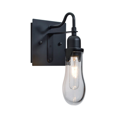 Besa Lighting Wish 1-Light Wall Sconce | Transitional Black Aluminum and Clear Glass | Bedroom & Hallway Accent | Model 1WG-WISHCL-BK
