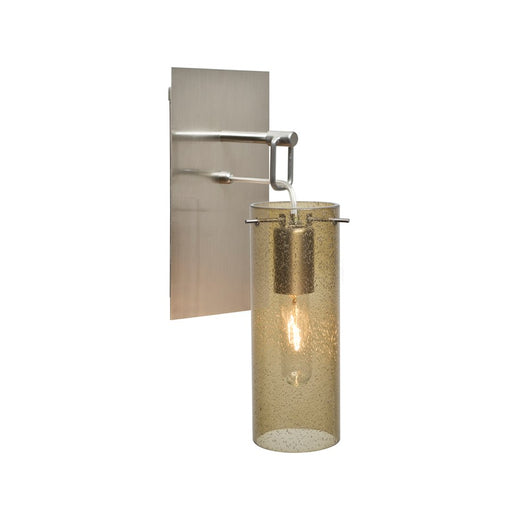 Besa Lighting Juni 10 1-Light Wall Pendant | Transitional Satin Nickel and Beige Glass | Hallway & Bedroom Accent | Model 1WP-JUNI10LT-SN