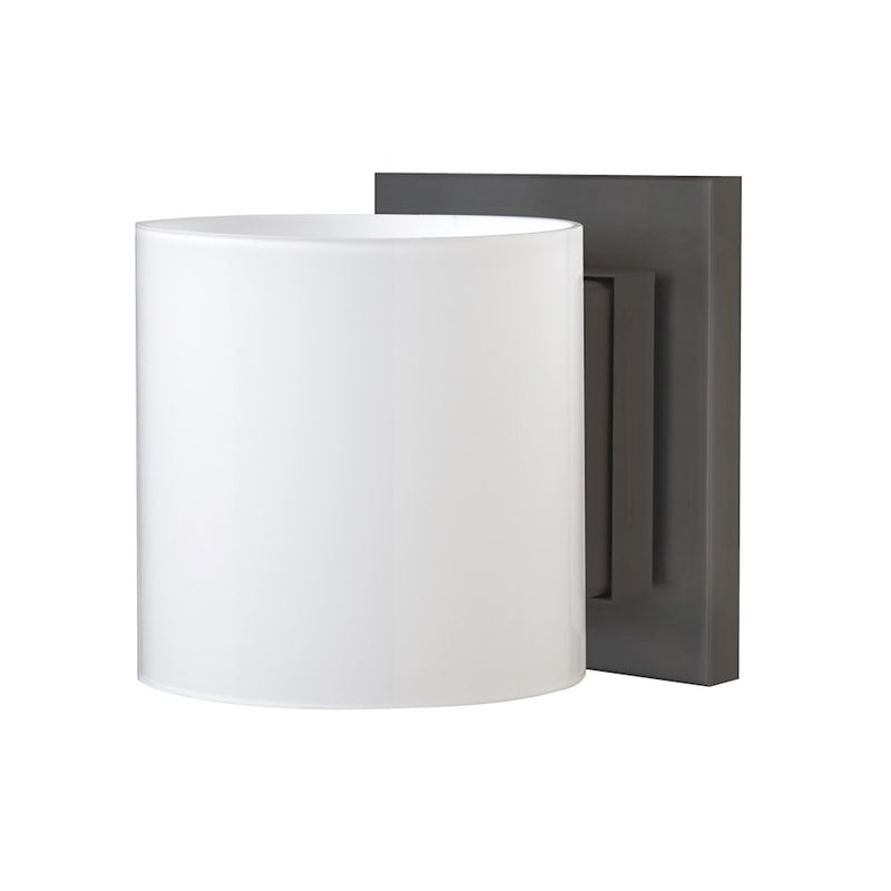 Besa Lighting Pogo 1-Light Wall Sconce | Contemporary Bronze and White Opal Glass | Hallway & Bedroom | 6.25 x 4.75 x 5.5 in | Model 1WS-718006-BR