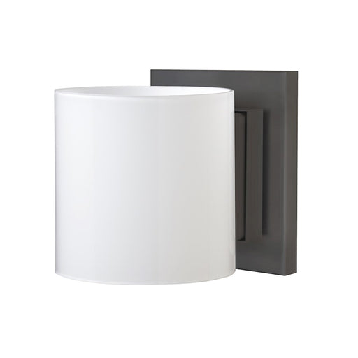 Besa Lighting Pogo 6in 1-Light LED Wall Sconce | Contemporary Brushed Bronze and White Opal Glass | Bathroom & Hallway | Model 1WS-718006-LED-BR