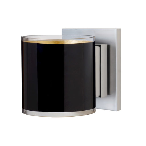 Besa Lighting Pogo 6in 1-Light LED Wall Sconce | Contemporary Satin Nickel and Gold Foil Glass | Hallway & Bathroom Vanity | Model 1WS-7180GF-LED-SN