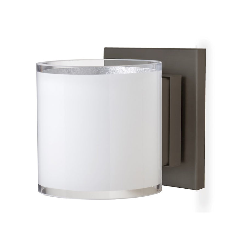 Besa Lighting Pogo 6in 1-Light LED Wall Sconce | Contemporary Brushed Bronze and White Glass | Bedroom & Hallway Accent | Model 1WS-7180SF-LED-BR