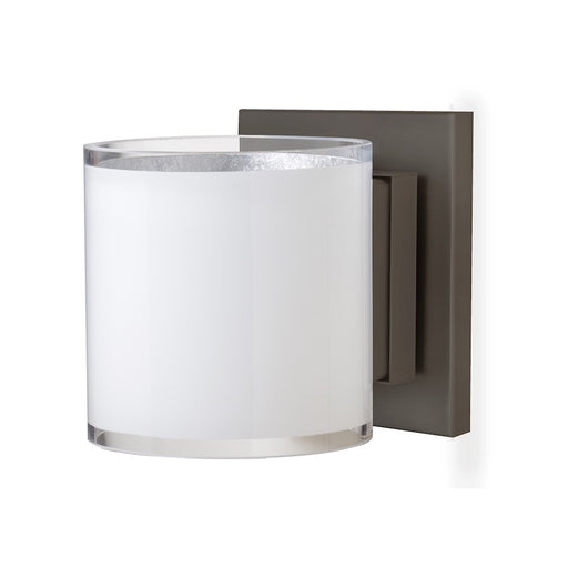 Besa Lighting Pogo 6in 1-Light LED Wall Sconce | Contemporary Brushed Bronze and White Glass | Bedroom & Hallway Accent | Model 1WS-7180SF-LED-BR
