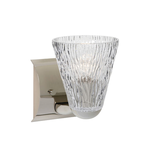 Besa Lighting Nico 5 1-Light LED Wall Sconce | Contemporary Chrome and Clear Glass | Bathroom & Powder Room | Model 1WZ-NICO5CL-LED-CR