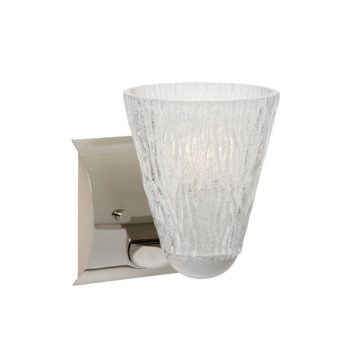 Besa Nico 5 6in 1-Light LED Wall Sconce | Contemporary Chrome and Crystal Glass | Bathroom Vanity & Hallway | Model 1WZ-NICO5GL-LED-CR