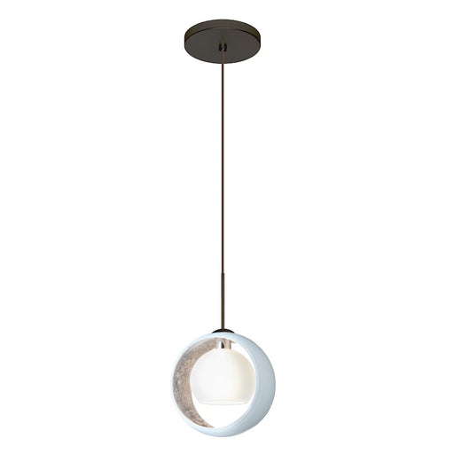 Besa Lighting Pogo 1 Light LED Cord Pendant, Bronze/White
