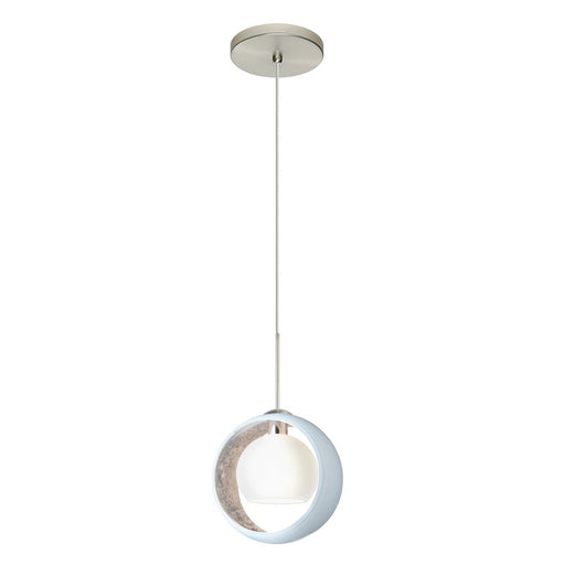 Besa Lighting Pogo 1 Light LED Cord Pendant, NickelWhite