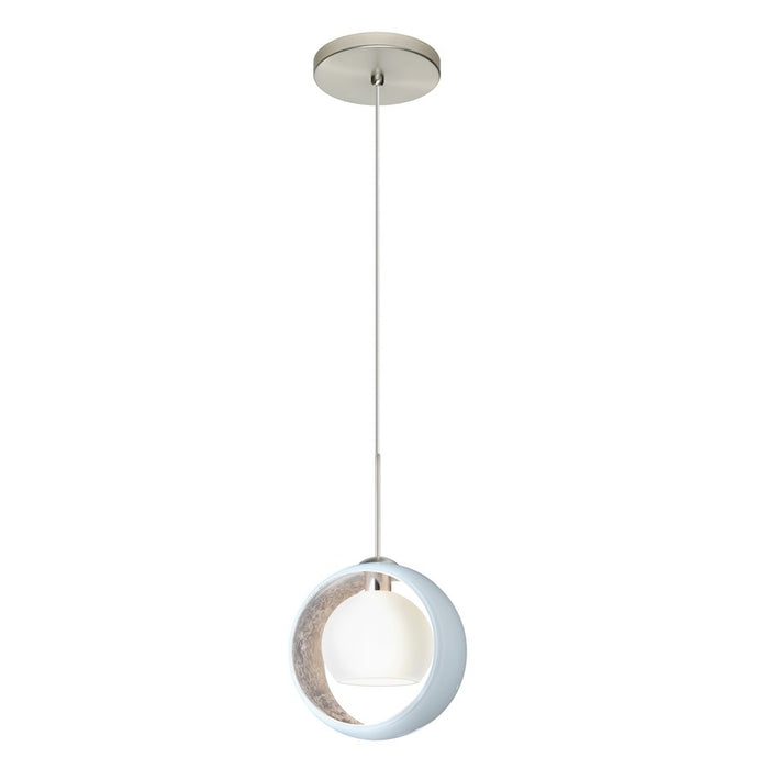 Besa Lighting Pogo 1 Light LED Cord Pendant, NickelWhite