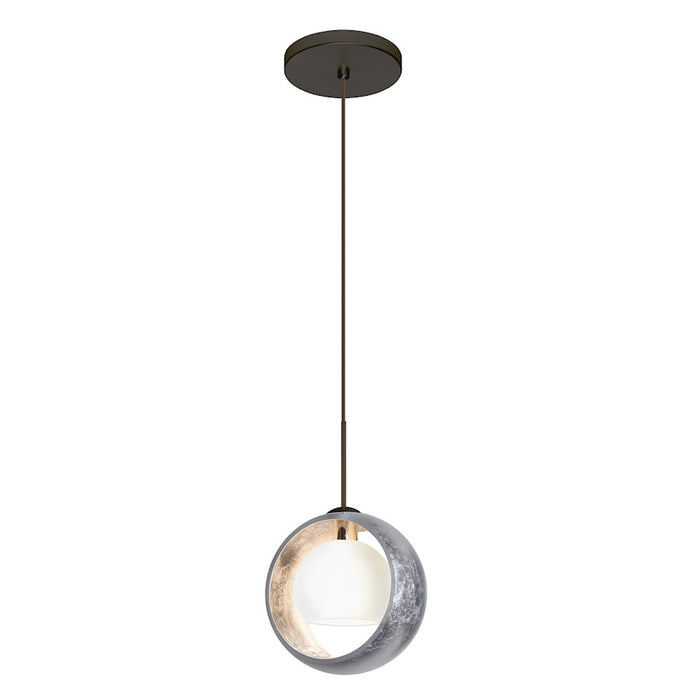 Besa Lighting Pogo 1 Light LED Cord Pendant, Bronze/Silver