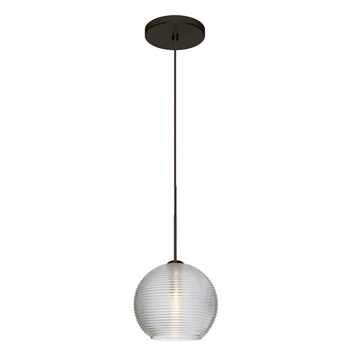 Besa Lighting Kristall 6 1 Light Cord Pendant, Bronze/Clear