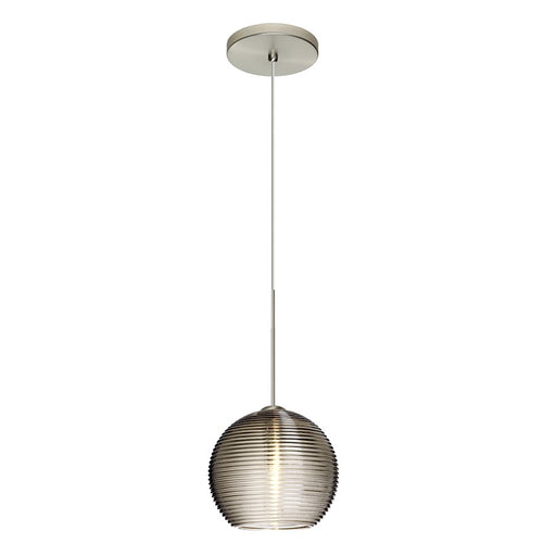 Besa Lighting Kristall 6 1LT LED Cord Pendant, Nickel/Gray