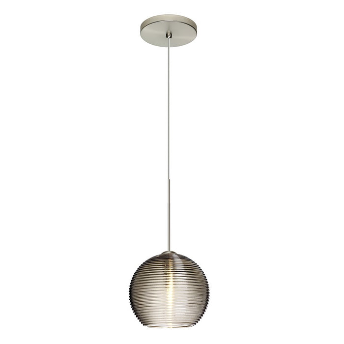 Besa Lighting Kristall 6 1 Light Cord Pendant, Satin Nickel/Gray