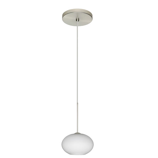 Besa Lighting Lasso 1 Light LED Cord Pendant, NickelWhite