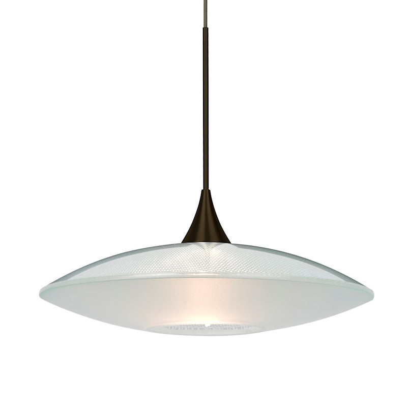 Besa Spazio 8in 1-Light Pendant | Contemporary Bronze and Clear Glass | Kitchen Island & Dining Room | 8.75 x 8.75 x 2.5 in | Model 1XT-6294CL-BR